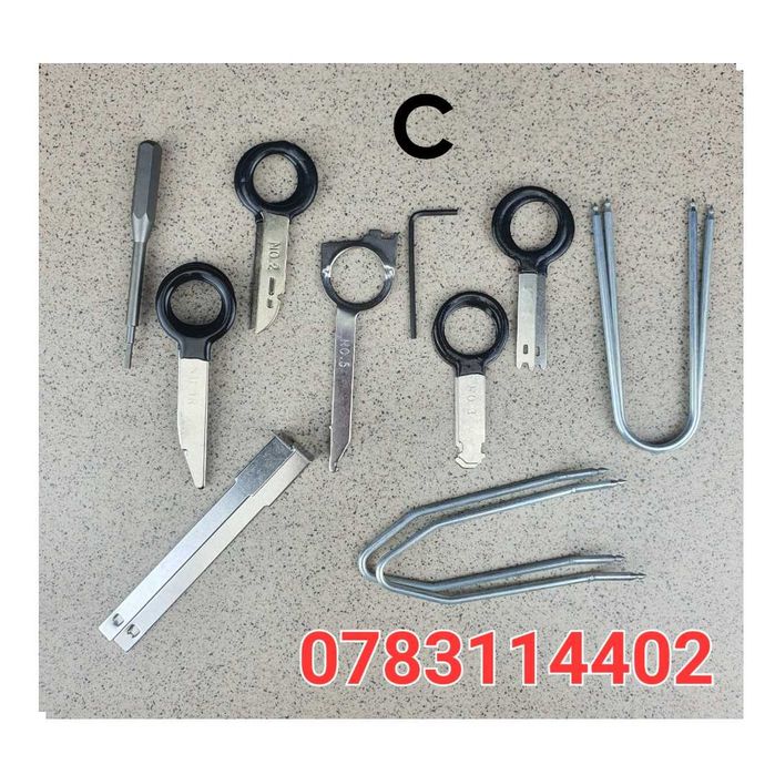 Trusă Scos Radio Auto – Set Profesional Demontare Navigație – 38/20 Piese – Chei Extractoare – Audi BMW VW Ford Mercedes – UNIVERSALĂ
