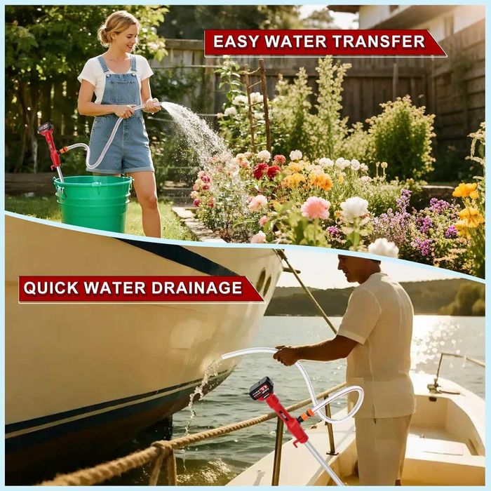 Безжична водна помпа SundpeyPRO, 2 x 4.0Ah батерии, 1,5 метра маркуч