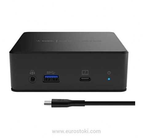 Докинг станция Belkin USB-C Dual Display, цвят: черно
