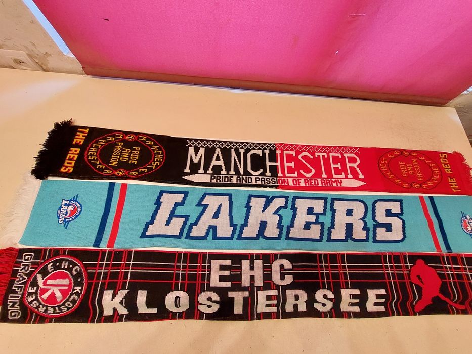 Fulare suporteri Manchester, Chelsea, Elveția, Lakers. Stare excelentă
