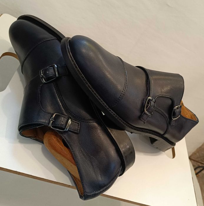 Pantofi double monk 40.5 41 de lux British Passport piele naturala