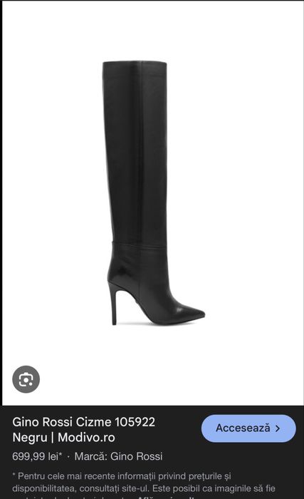 Cizme lungi piele Gino Rosii