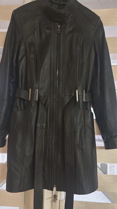 Haina de piele  midi/ tip trench