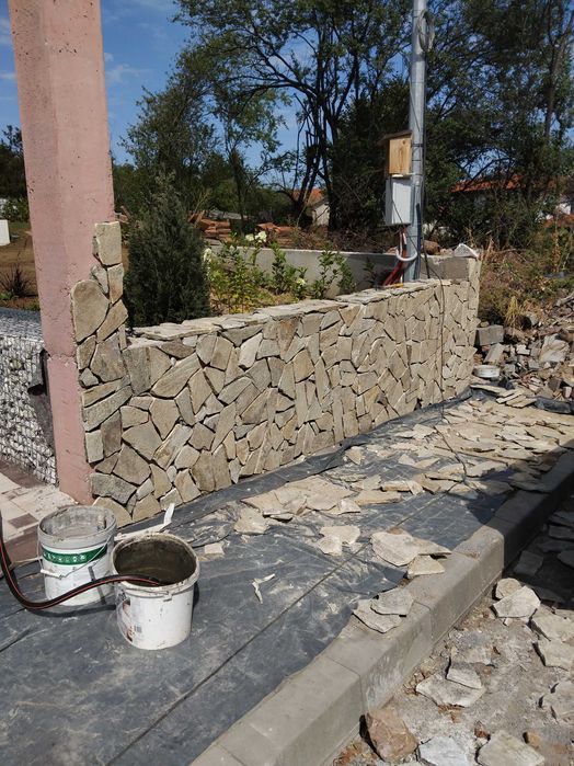 Лепене на камък, каменна облицовка,полагане на облицовачен камък