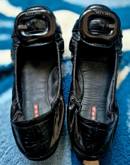 Prada Ballerina Flats – Black Leather – EU 36