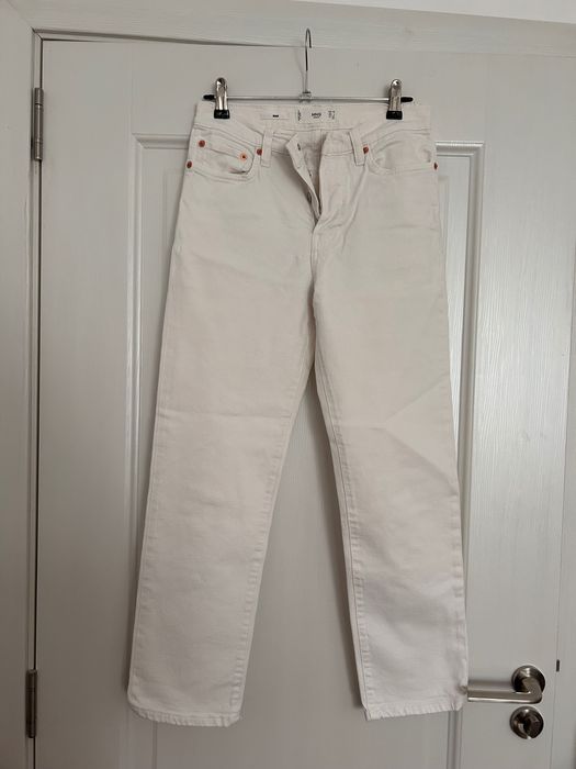 Blugi conici albi Mango