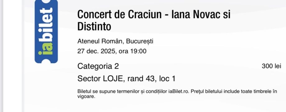 Vand doua bilete la Atenul Roman