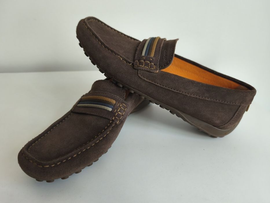 Мъжки мокасини GEOX U SNAKE MOC F  U 7207 F от кафяв набук