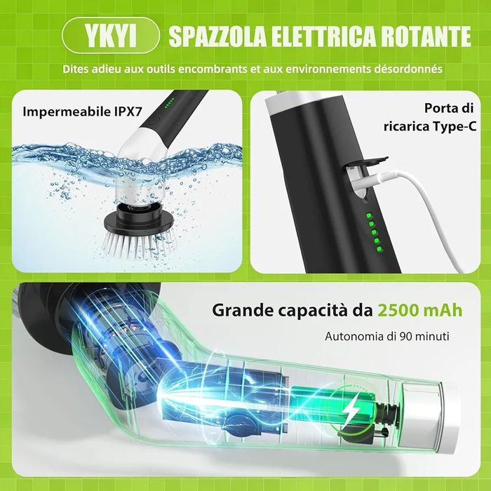 Perie rotativa pentru curatenie - reincarcabila