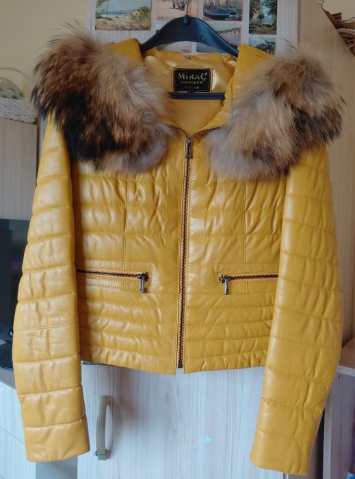 Дамско яке естествена кожа и косъм