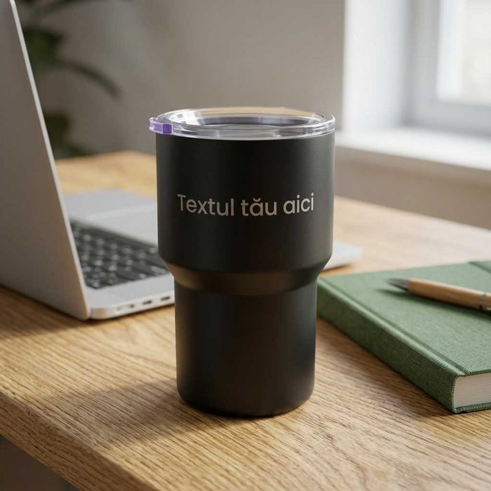 Cană termos (400ml) cu text personalizat – cadou ideal