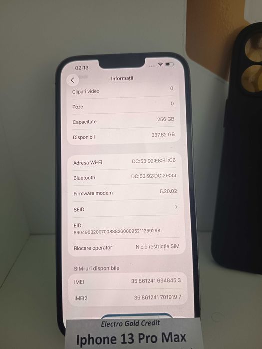 Iphone 13 Pro Max 256GB Neverlocked/Graphite/79% ID9626