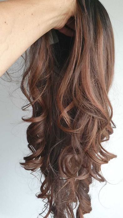 Peruca  maro cu acaju ombre 64 cm -NR 7.