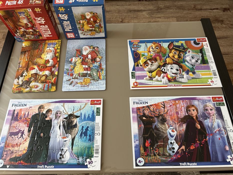 Set 5 puzzle copii (Frozen, Paw Patrol, Craciun) – 40 lei