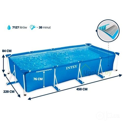 Каркасный бассейн INTEX 4.50m/2.20m/84sm