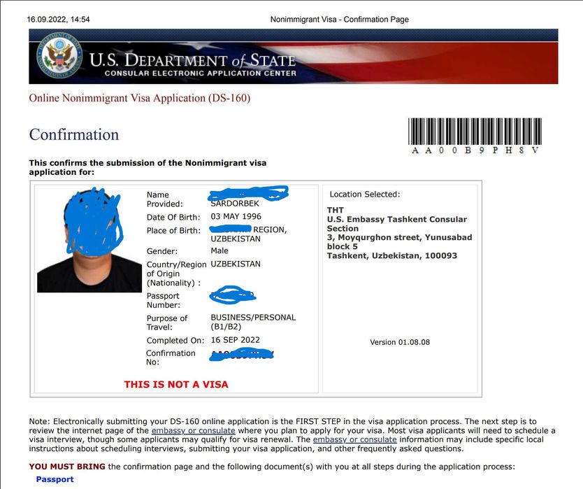 Anketa va elchixonaga navbat olish