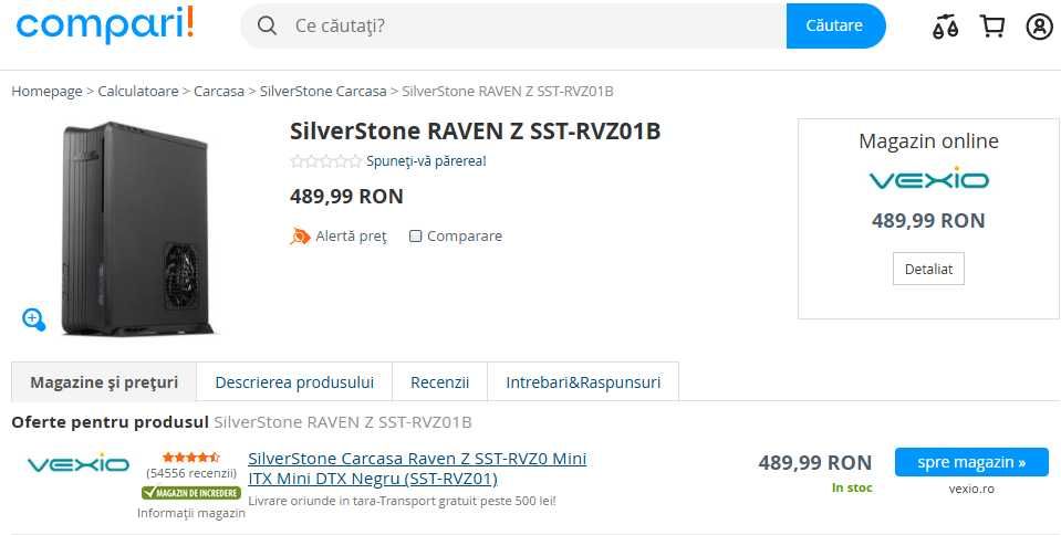 Carcasa profesionala media center ITX Silverstone RVZ0 sursa SFX 450W