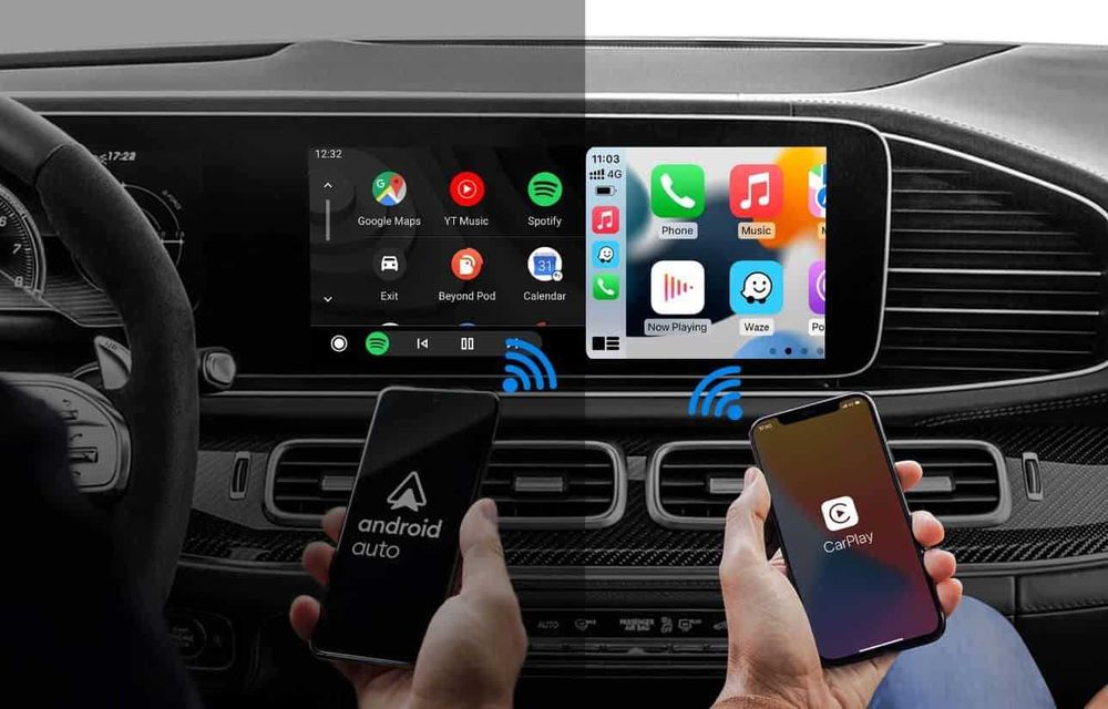 Adaptor Wireless Apple CarPlay Android Auto Mercedes Toyota Renault