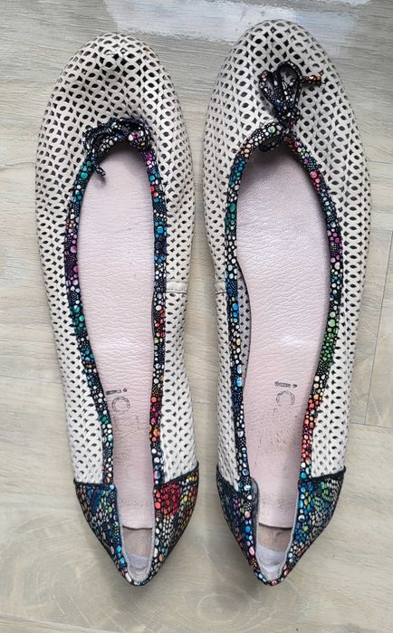 Balerini din piele naturala (int-ext), mar. 40