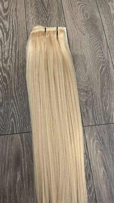 Extensii de par complet NOI lungime 60 cm par blond platinat 200 grame
