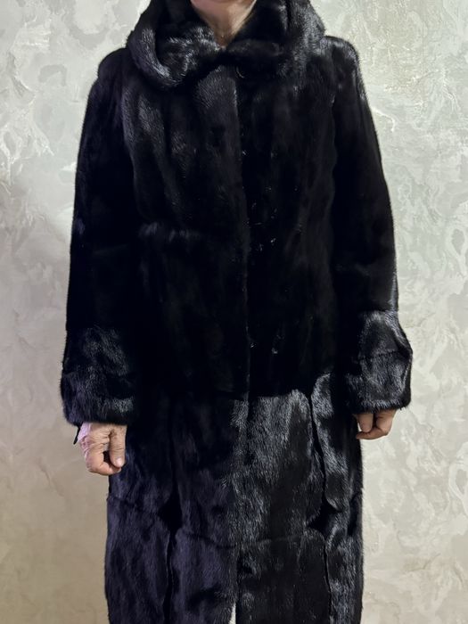 Норковая шуба с капюшоном