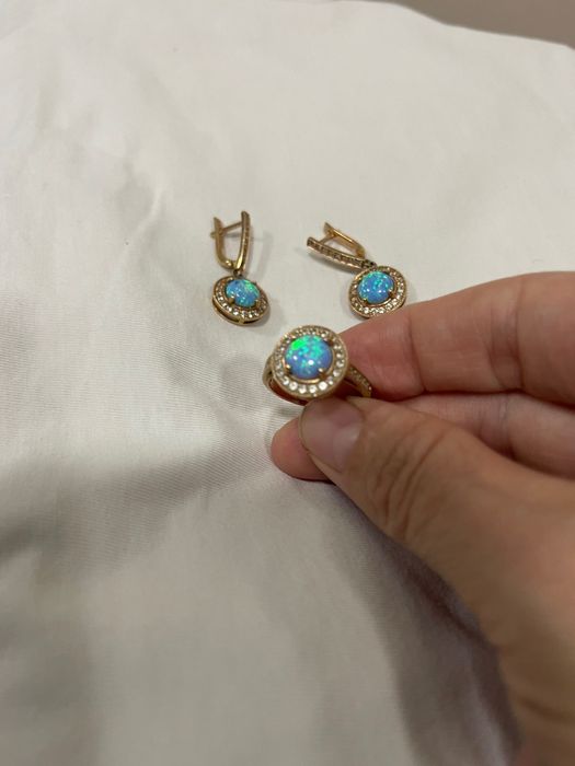 Комплект золото Серги кольцо