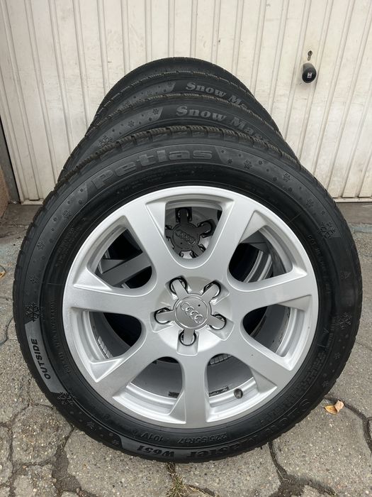 Jante aliaj 5x112mm, anvelope iarna 225/55 R17 Audi A4 B8 B9, A6 C6 C7
