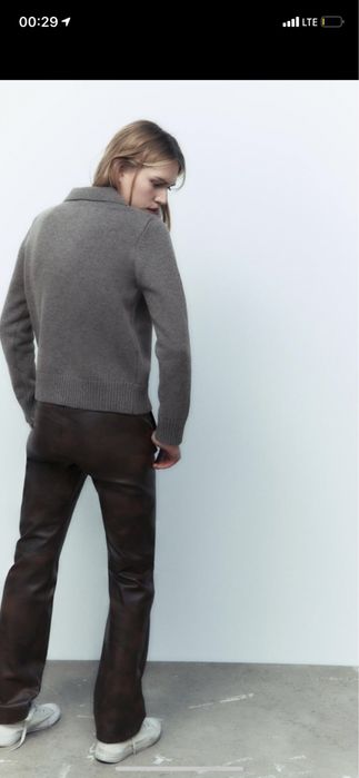 Поло серого цвета Zara, размер L