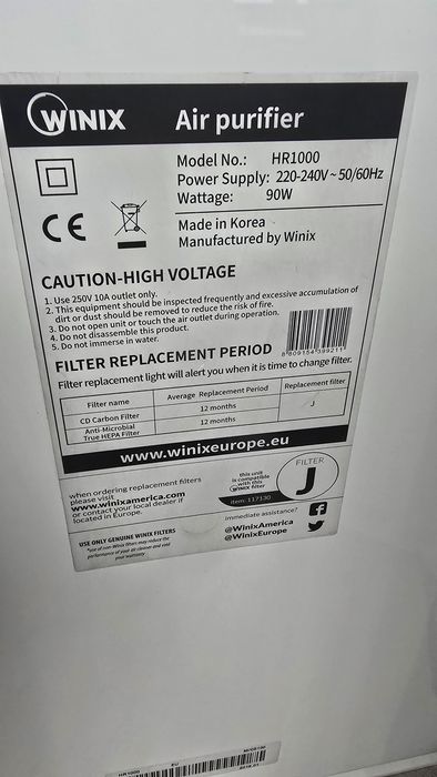 Въздухопречиствател Winix HR1000 Air Purifier WiFi