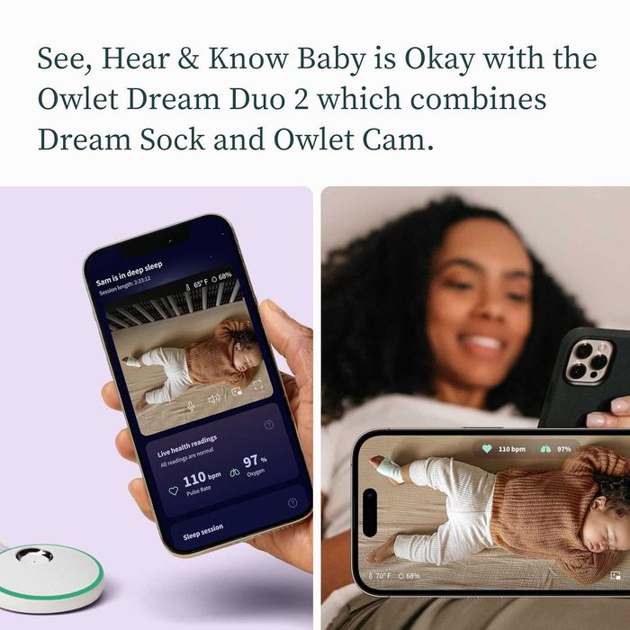 Бебефон Owlet Dream Duo Gen 2 с камера и чорап