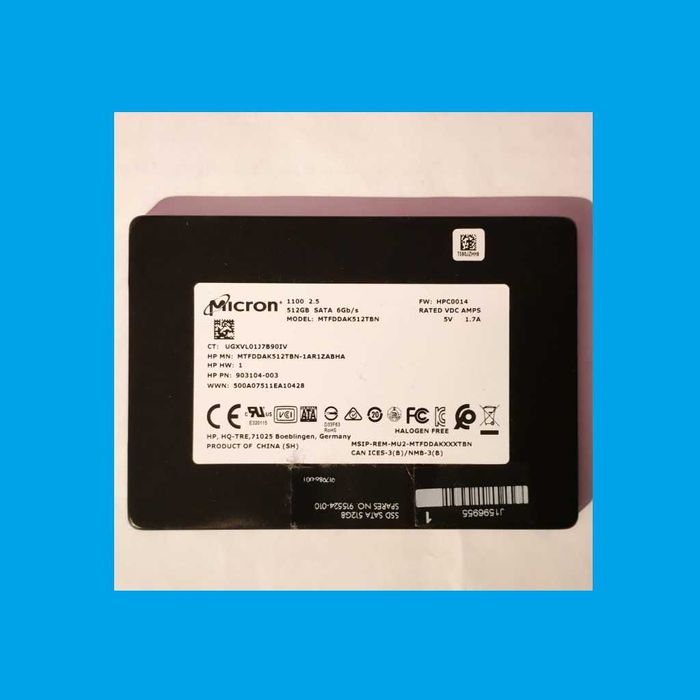 SSD SATA 2.5" 512GB Producatori: Samsung/Micron - WINDOWS 10/11 PRO