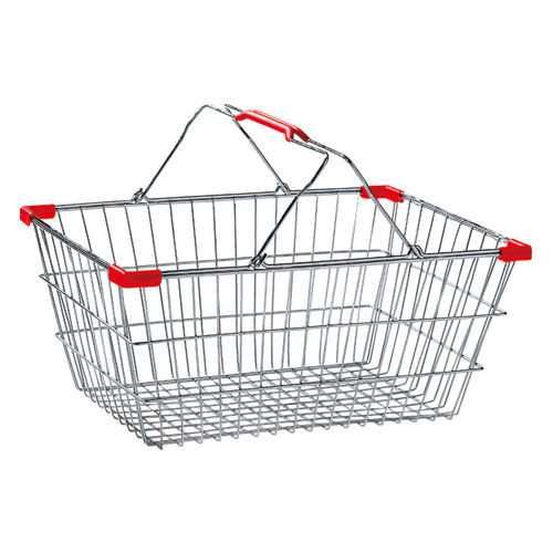 Корзинка покупательская металлическая (хромированная) 27л