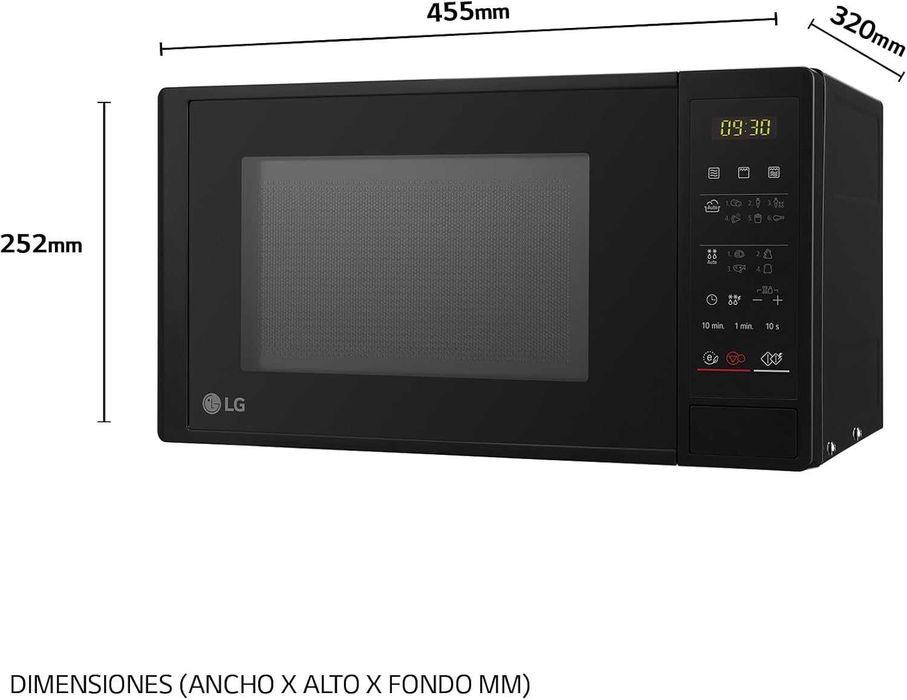 Микровълнова фурна и грил LG MH6042D, 20л 600W Easy-Clean, LED дисплей