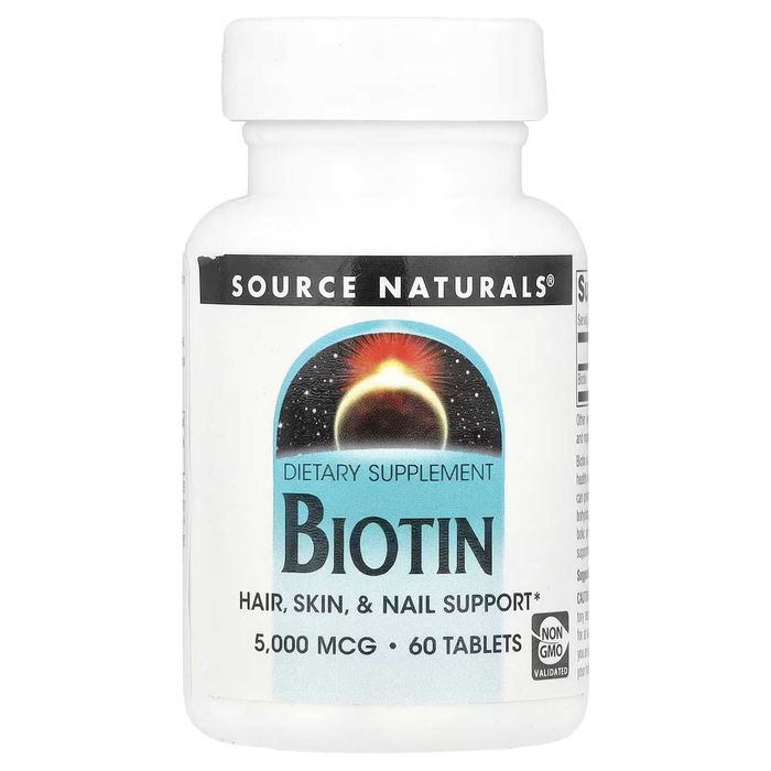Биотин Source Naturals, Biotin, 5,000 mcg , 60 Tablets