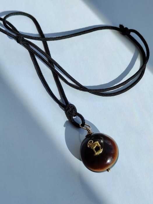 pandantiv aur 14k nuca zodia CAPRICORN cu email