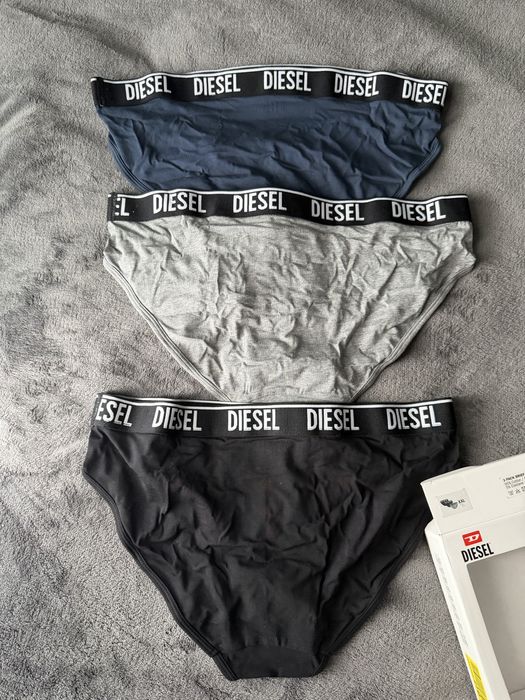 Diesel UmbrAndr set 3 chiloti negru-gri-bleumarin XXL noi originali