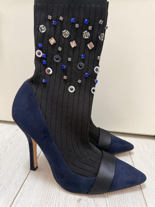 Cizme tricot cu pietre