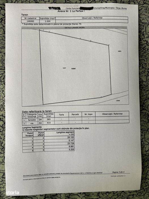 De vanzare teren intravilan zona Platou, 1000 m2