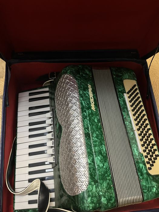 Acordeon marca modern verde sidefat