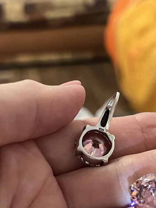 Cercei de argint masiv cu zirconia roz