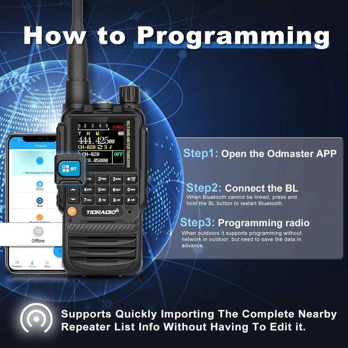 Statii Emisie-Receptie TIDRADIO TD-H3 5W Walkie Talkie VHF UHF AIRBAND