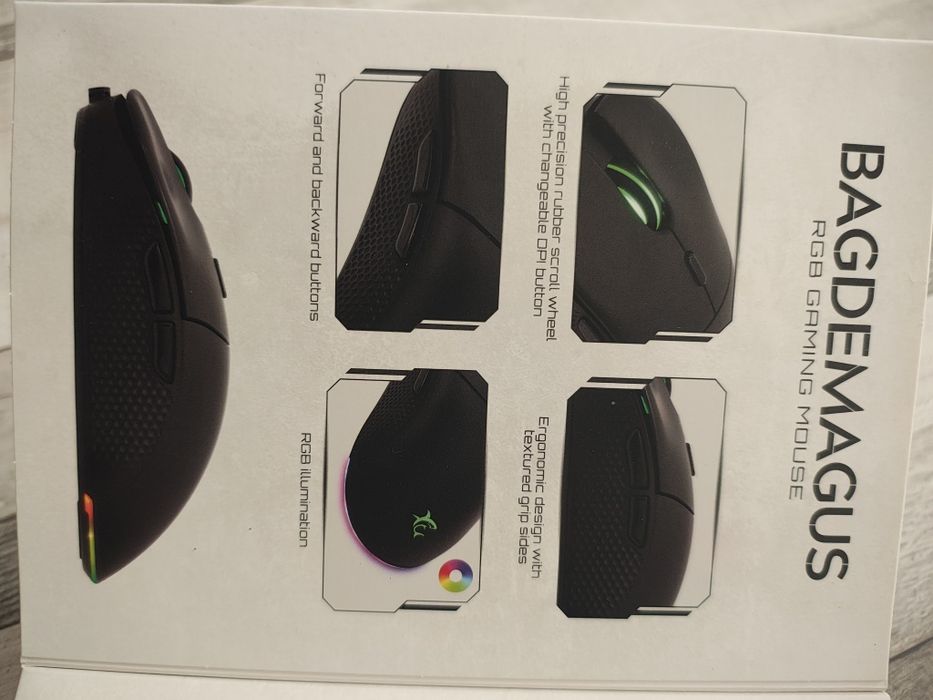 Mouse gaming White Shark Bagdemagus, 7200DPI, Iluminare RGB, Negru