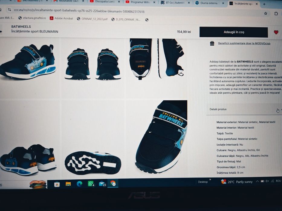 Încălțăminte sport Batwheels  mar. 29 cu leduri