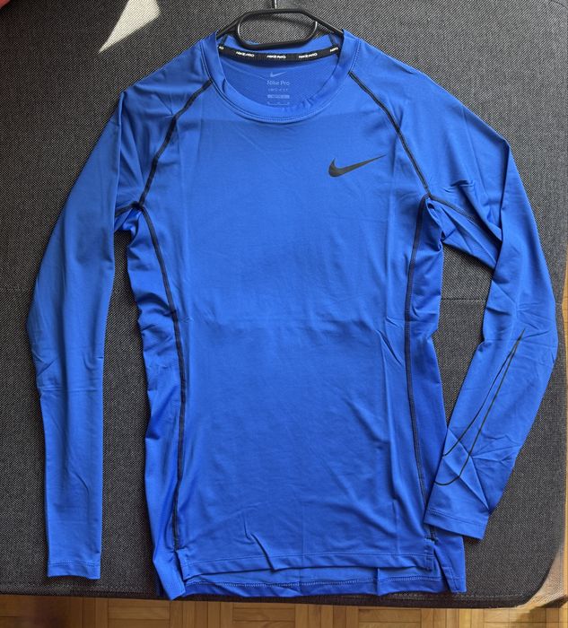 Bluză Nike Pro Tight Dri-Fit alb/albastru royal.
