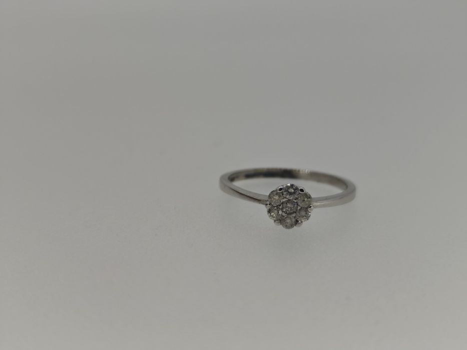 Inel aur alb  9k 1.87gr cu diamante naturale 0.25ct (r)