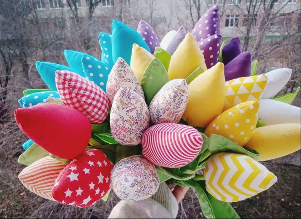 Цветя от текстил - ръчна изработка