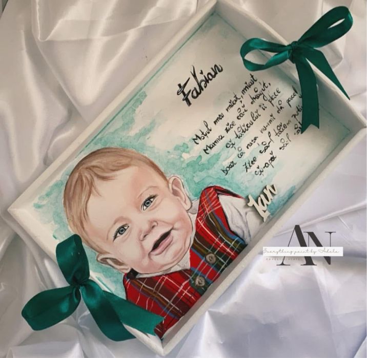 Set tavita pentru mot pictata manual