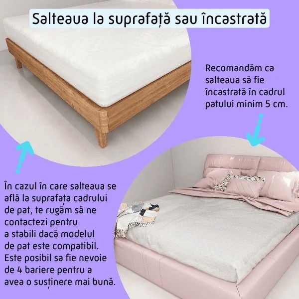 Protectie laterala pat XXL inaltime ajustabila 81-96 cm