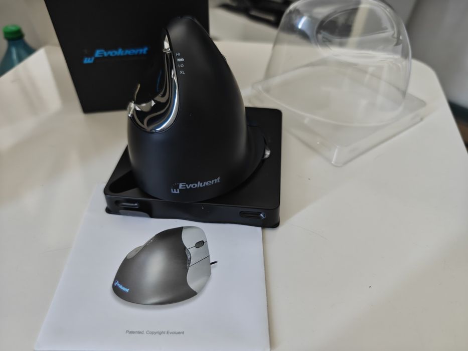 Mouse Evoluent Vertical Mouse 4 Right VM4RW, Optic, Bluetooth, Wireless, 2800 DPI, 7 butoane, Negru-Albastru
