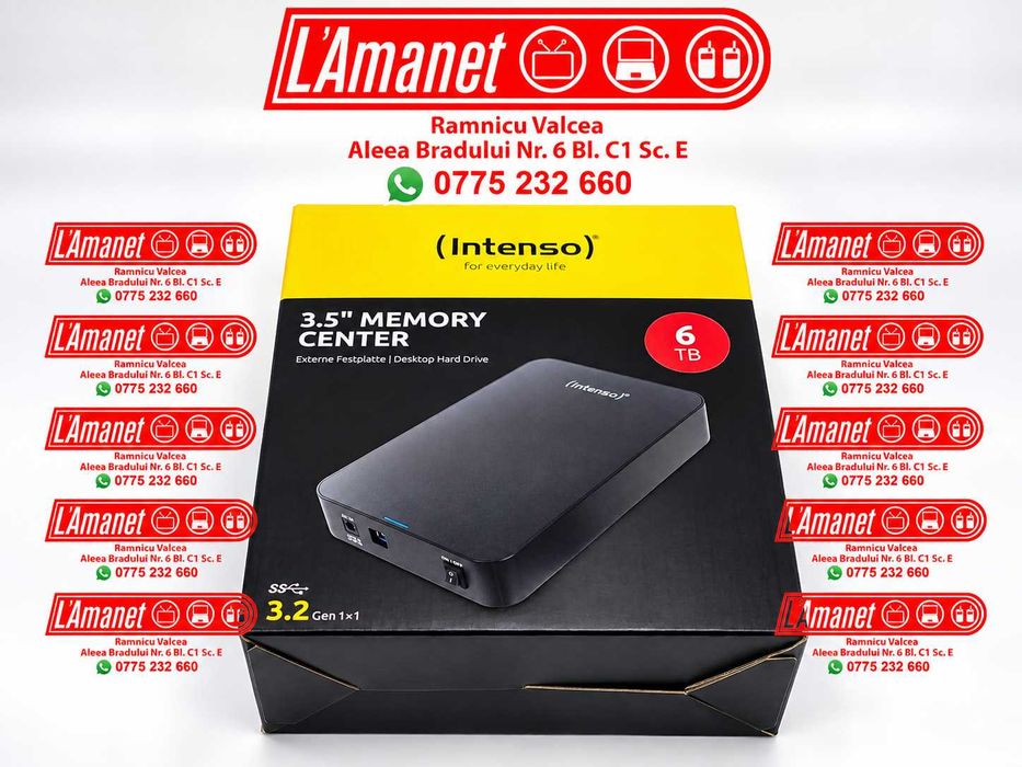 Hard disk extern Intenso Memory Center 3.5 inch 6TB USB 3.0 Black Sigilat